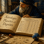 Astrologie planètes dignités sur grimoire