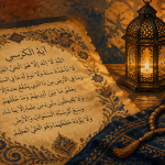ayat al kursi en arabe calligraphie sur parchemin