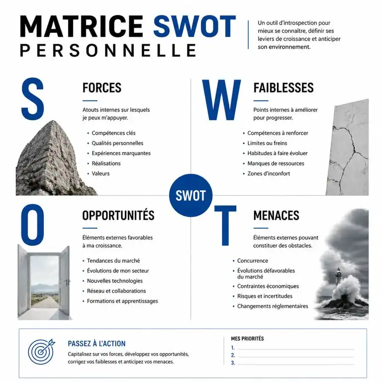 Matrice SWOT personnelle pour le développement de carrière