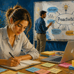 etre proactif femme open space