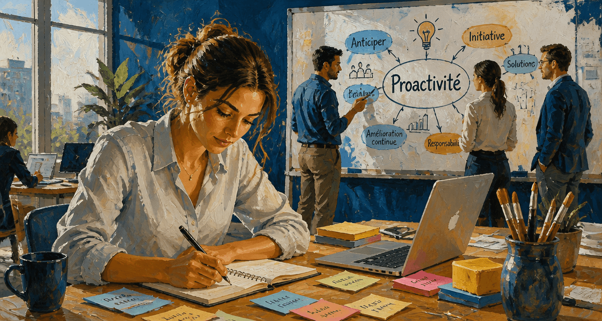 etre proactif femme open space