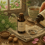 huile essentielle dig bienfaits flacon et plantes