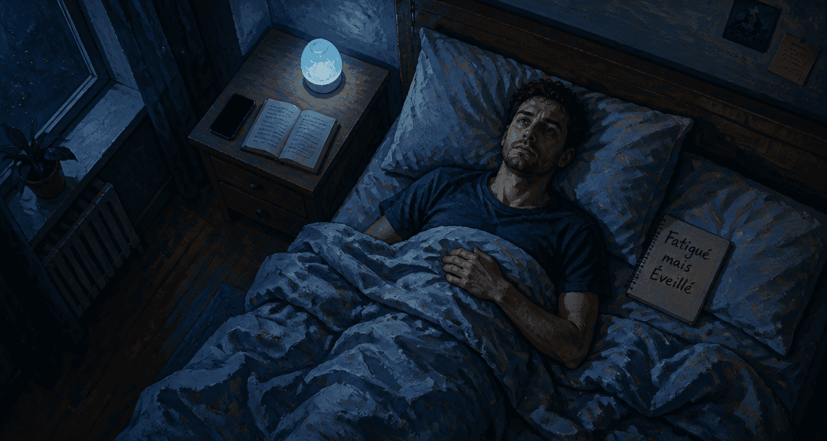 je suis fatigue mais j arrive pas a dormir personne allongee lit nuit