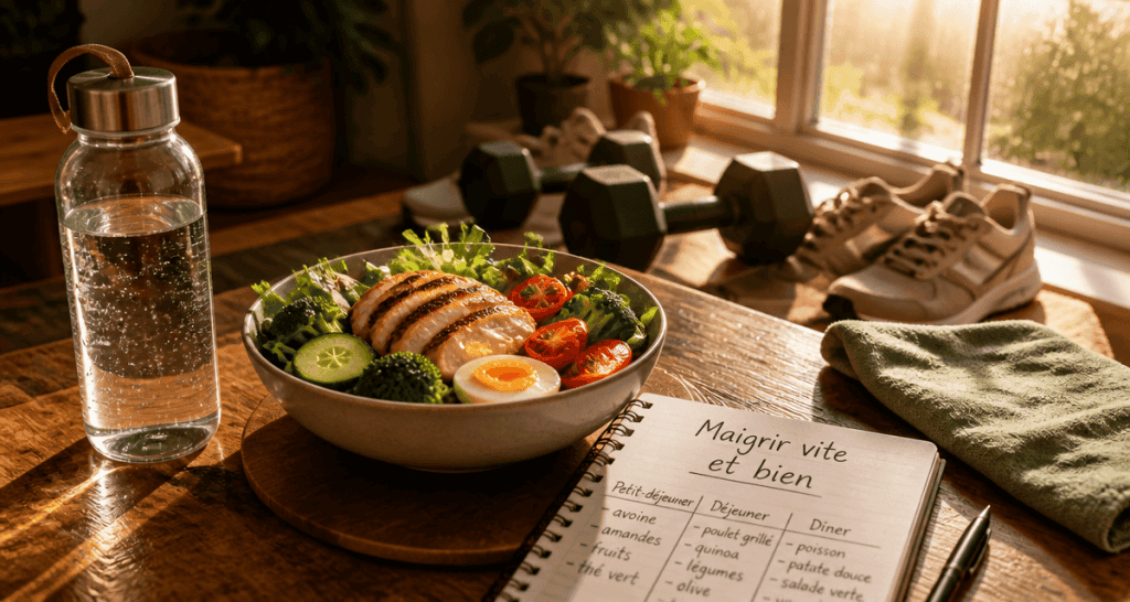 Maigrir vite et bien, repas sain et sport