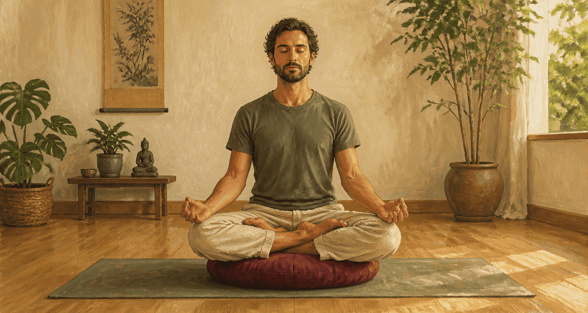 Padmasana position yoga sur zafu