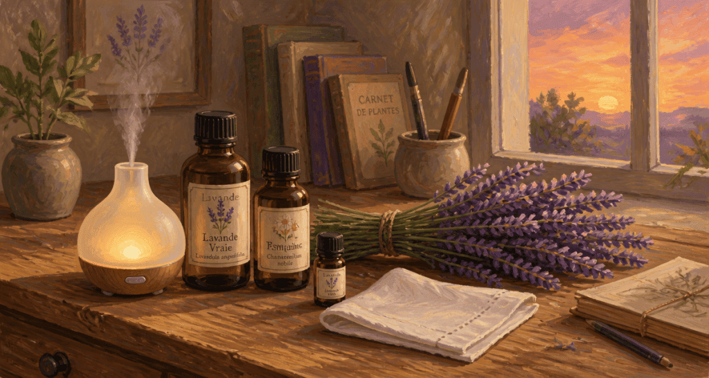quelle huile essentielle pour le stress et l'anxiété diffuseur lavande camomille