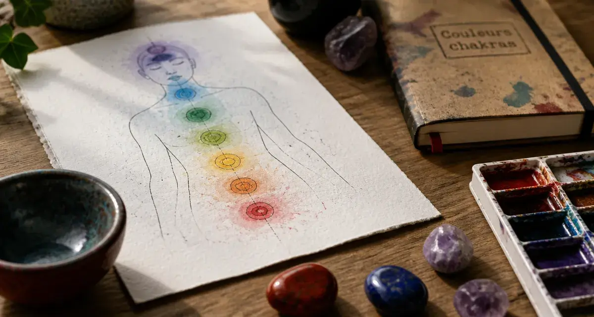 Couleur des chakras : schéma des 7 centres énergétiques en couleurs