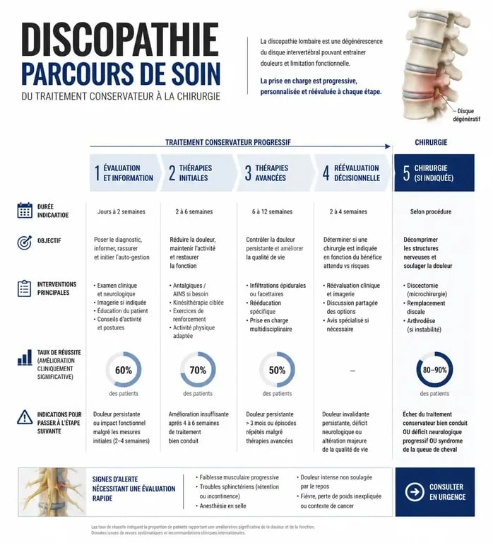 Parcours de soin et traitement de la discopathie : du traitement conservateur à la chirurgie