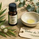 huile essentielle niaouli bienfaits flacon et feuilles