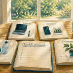 Objectif personnel, carnets illustrant les piliers de vie