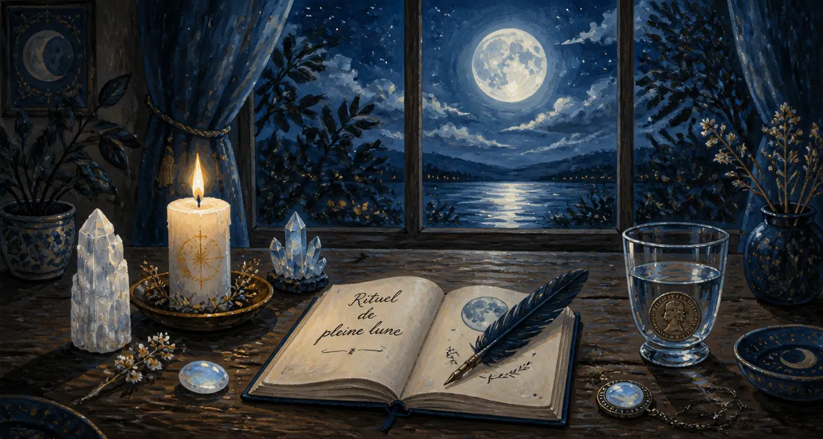 rituel pleine lune autel verre d'eau