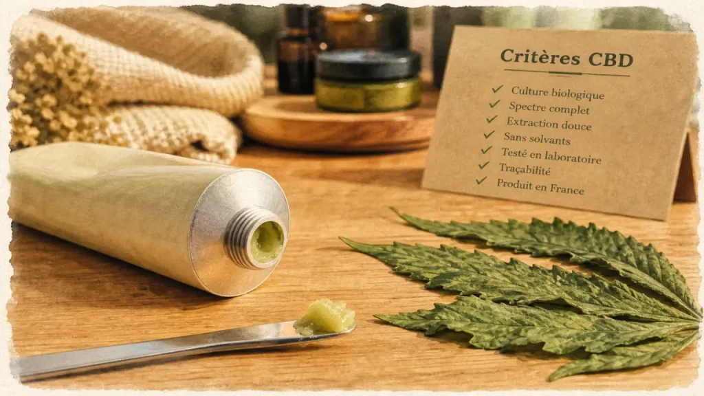 Crème CBD sans THC, texture adaptée et actifs à vérifier avant d’acheter