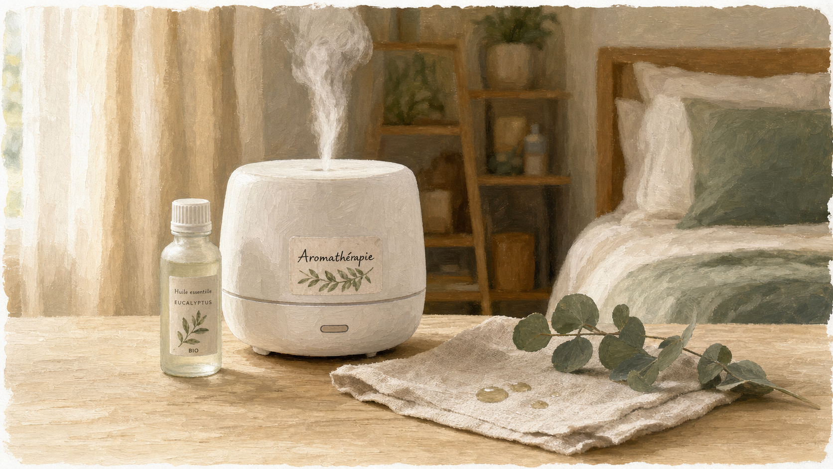 Diffuseur humidificateur huile essentielle ultrasonique, brume froide visible
