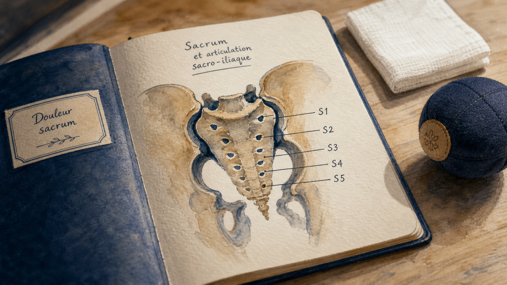 Douleur sacrum : schéma du sacrum et soulagement du dos