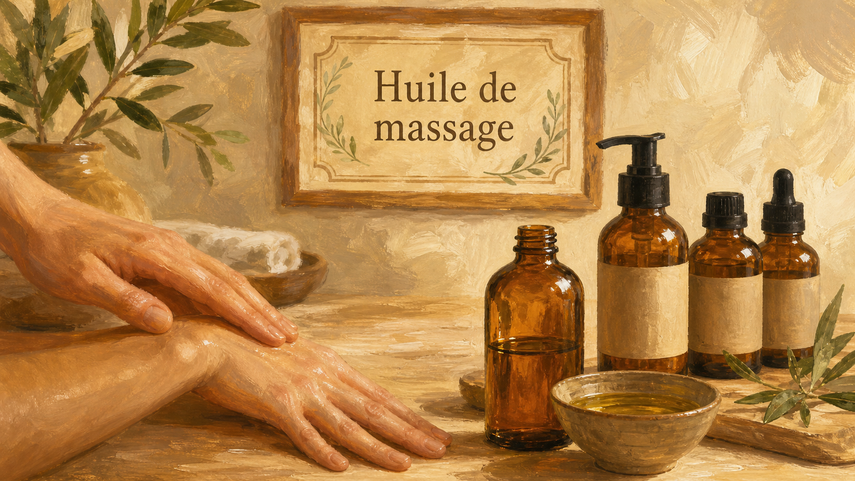 Meilleure huile de massage jojoba, amande douce ou coco sur peau massée