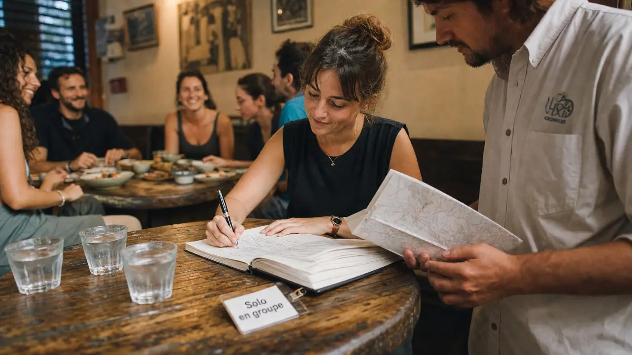Voyage solo en groupe : cadre organisé, guide et voyageurs ensemble