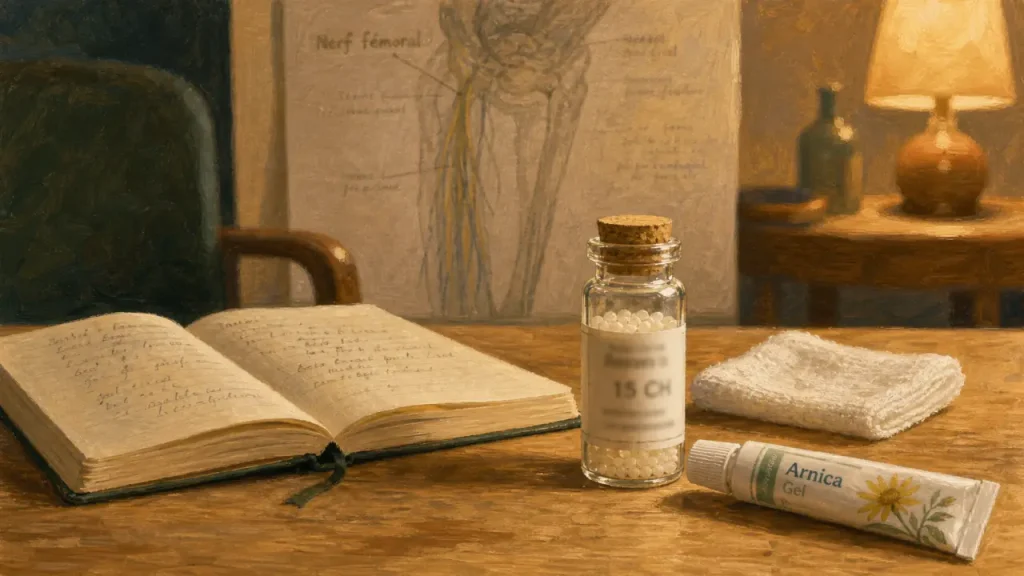 Cruralgie et homéopathie : 5 granules, nerf fémoral et signes qui doivent alerter