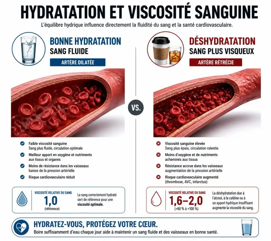Infographie sur l'impact de l'hydratation et du risque d'AVC