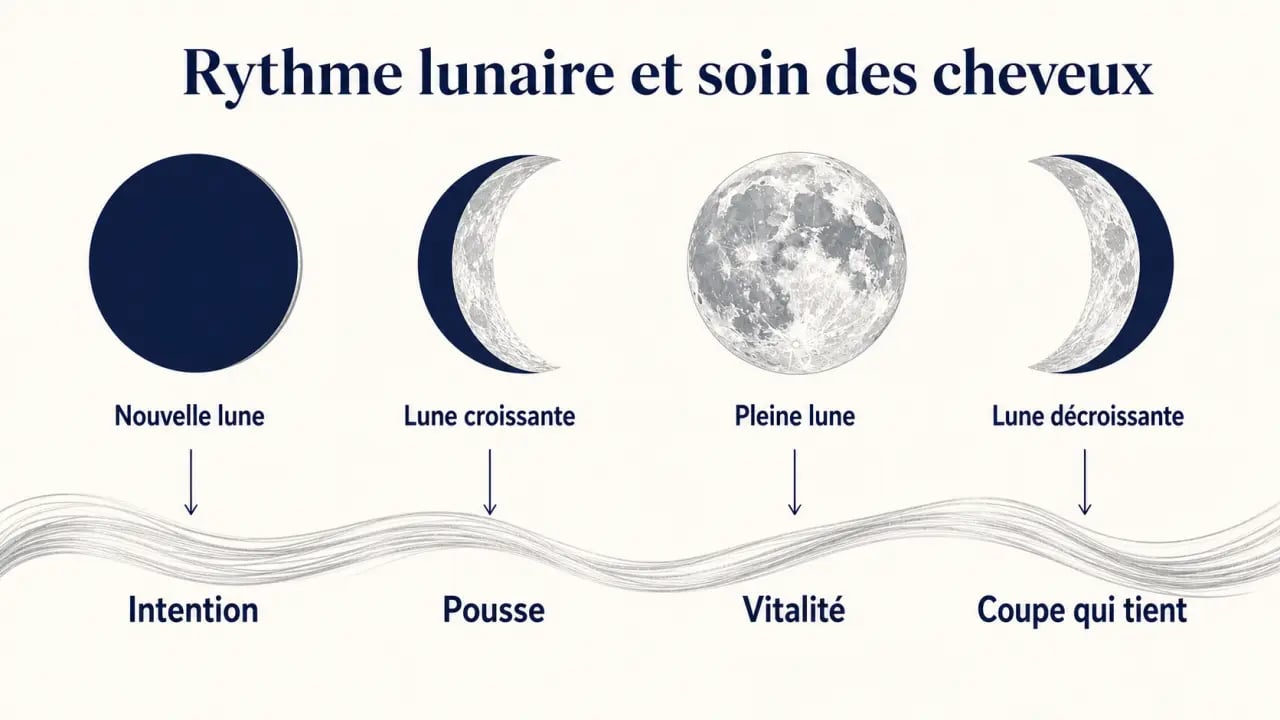 Se couper les cheveux avec la lune : phases lunaires et objectifs capillaires