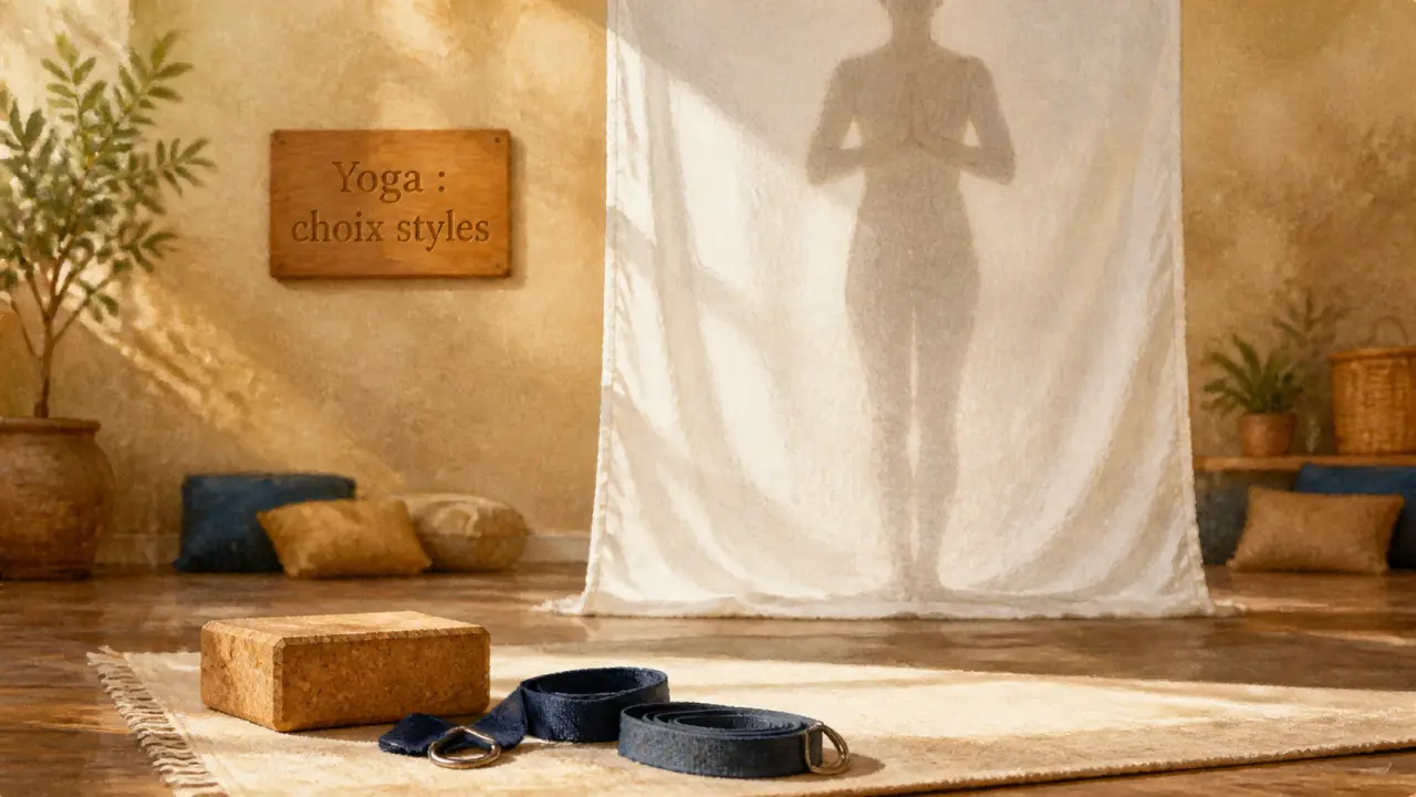 Les differents types de yoga : hatha, vinyasa, yin, iyengar, kundalini sur une natte