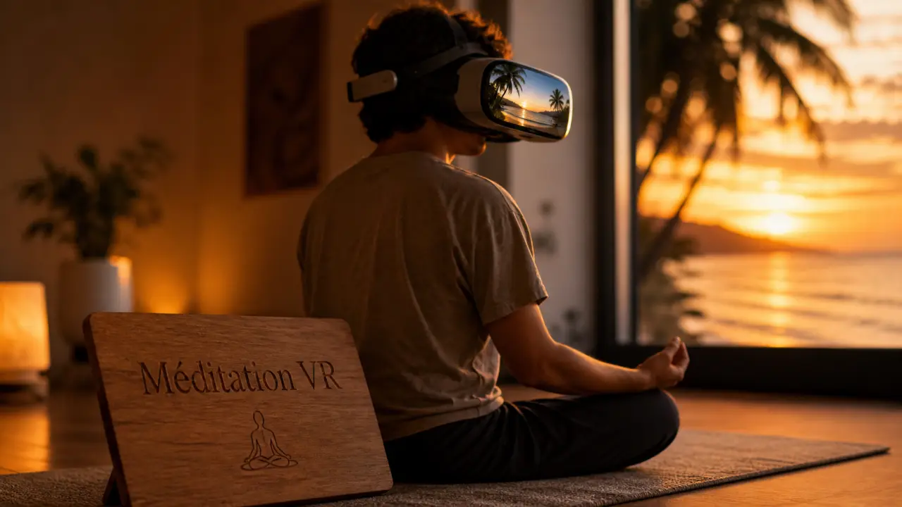 Meditation in vr : plage virtuelle et casque VR pour méditation guidée