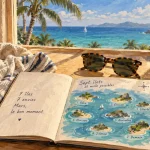 Ou aller en mars au soleil : carnet, lunettes et mer turquoise