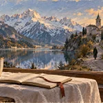 Voyage spirituel suisse : retraite silence près du lac alpin et des Alpes enneigées