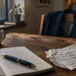 Confiance en soi citation sur un carnet, café et premier pas