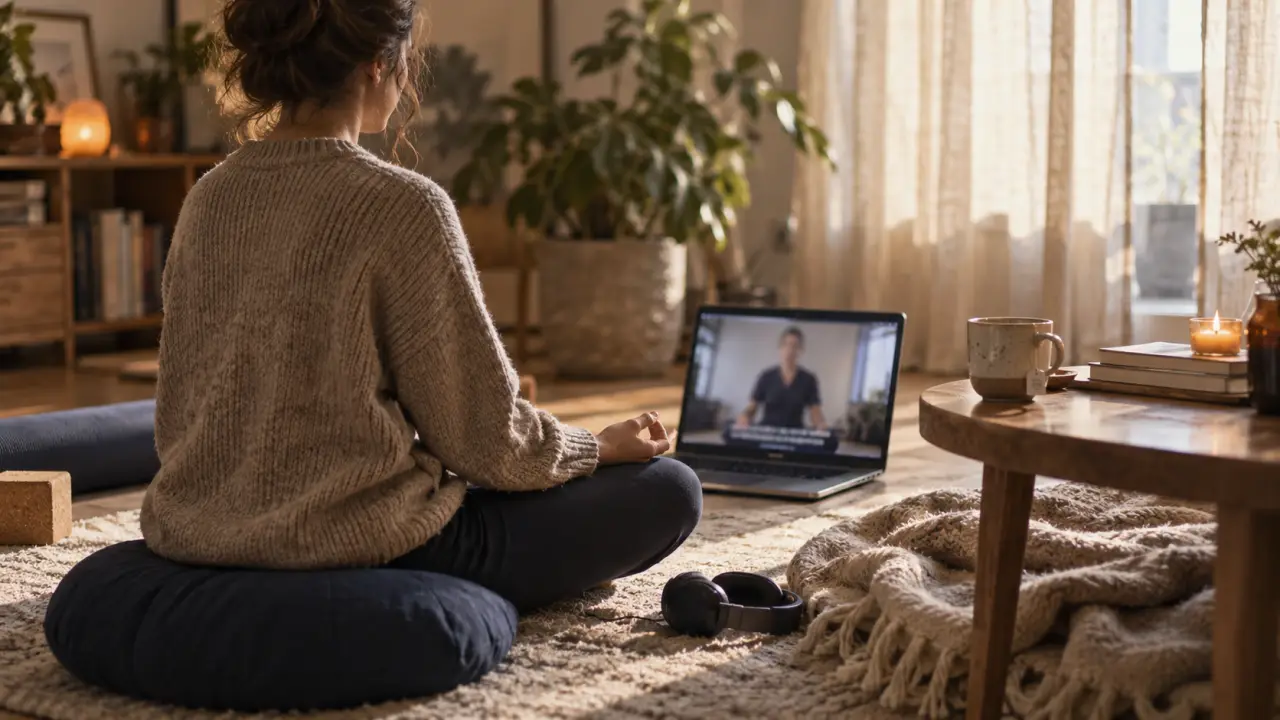 Cours de méditation en ligne en direct sur ordinateur